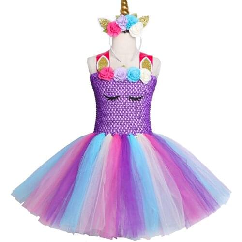 Unicorn GirlsTutu Dress Handmade mesh Princess poncho Dress Girls Unicorn dress childrens dress Costume Clothes Children