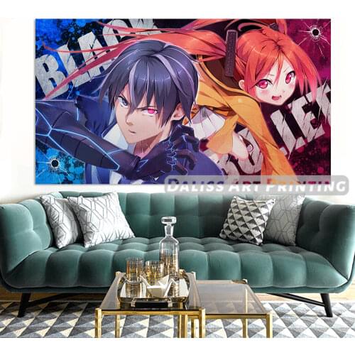 Canvas Anime Black Bullet Pictures Home Decoration Paintings Poster HD Prints Wall Art Modular Living Room Framed