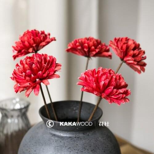 Kakawood Flower House Soft Decoration Natural Plant Dried Flowers Dried Fruit Design Floral Decoration Crimson Zhu Man