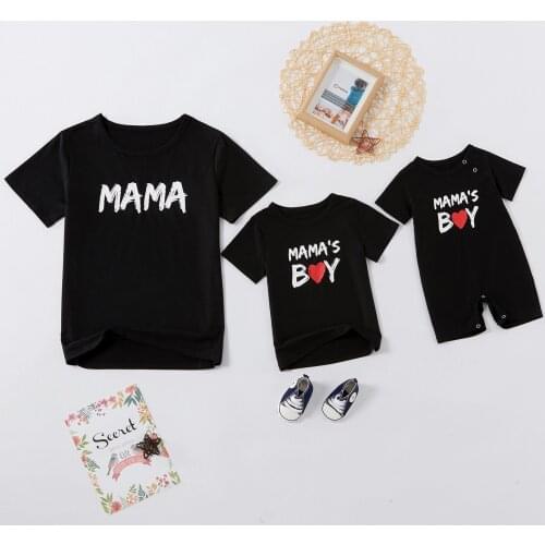 2021 New Summer Family Matching Outfits Mother Children T-shirt Baby Clothes Baby Romper Fashion T-shirts For Babies