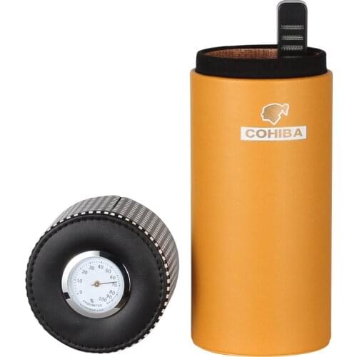COHIBA Humidor Cigar Box GALINER Travel Cigar Case Leather Portable Cigar Humidor Humidifier Hygrometer Accessories