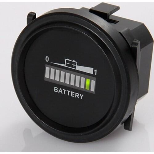 Round ACID LED Level Battery Indicat Storage Battery Indicator Hour Meter Counter for Lawn Care or Floor Care Equipment 12V 24V