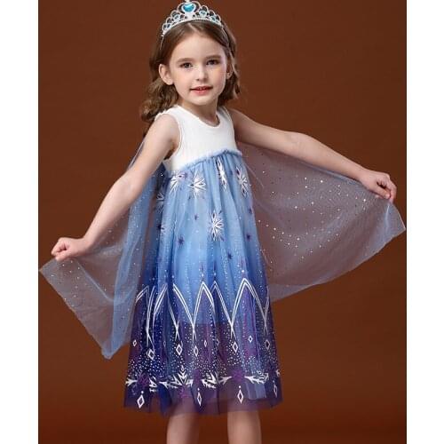 Summer New Girl Princess Skirt Snowflake Mesh Stars Little Lovely Fairy Pure Dress Kids Dresses For Girls Flower Girl Dresses