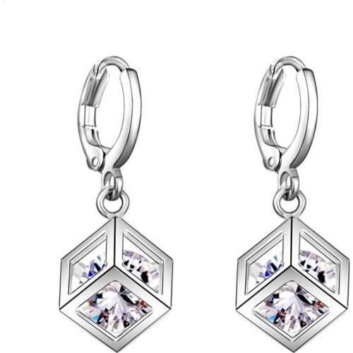 Small Hoop Earrings Brinco De Argolasquare Zircon Earrings Square Hollow Aros Oorbellen Voor Vrouwen Oorbel Argollas Pendientes