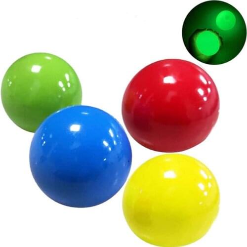 Sticky Wall Ball Set 4 PCS Fun Relieving Pressure Squeeze Stretch Balls Toy Gift for Children Teenagers Adults