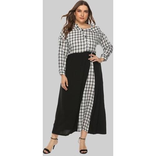2021 Spring New Plaid Stitching Women Dress Long-sleeved Strapless Sexy Ladies Clothing Cheap Plus Size Streetwear Young Girls