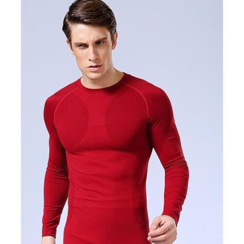 New O-neck Full Sleeve Solid Mens soccer Jerseys running tights Breathable football fitness tights training sport jerseys
