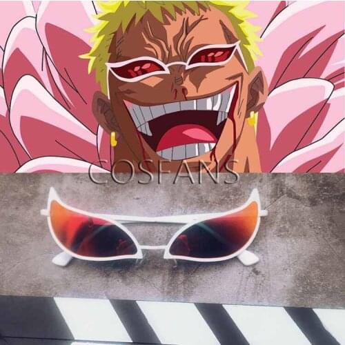 Limited Anime One Piece Donquixote Doflamingo Joker Sunglasses Men Women cosplay Accessories Glasses Halloween props