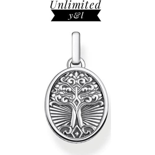 Oval Tree Pendant Charm fit Necklaces 925 Sterling Silver Lucky Vintage Jewelry Accessories Women Men Thomas 2020 Autumn New