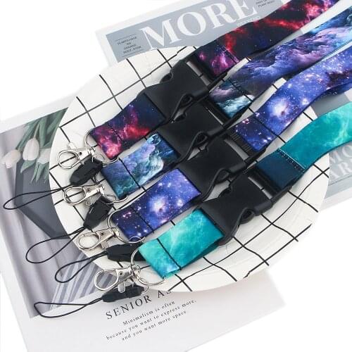 BG727 Art Series Starry Sky Lanyard for Buttons Phone Cool Neck Strap Lanyard for Camera Whistle ID Badge Cute Gifts
