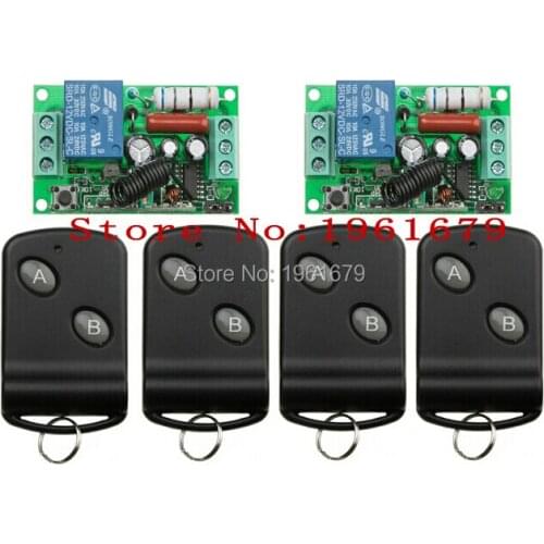 RF Wireless Remote Control AC 220 V 10 A 1 channel 2 Receiver +4 Transmitter Learning code simple operation