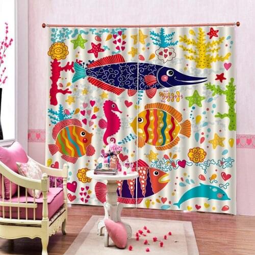 Luxury Blackout 3D Window Curtains For Living Room Bedroom cartoon pattern for children room