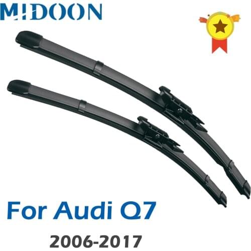 MIDOON Wiper Blades for Audi Q7 Fit Pinch Tab / Push Button Arms 2006 2007 2008 2009 2010 2011 2012 2013 2014 2015 2016 2017