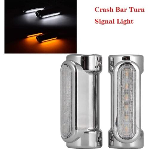 Street Glide LED Engine Guard Lights White Amber Color 1.3inch Highway Bar Swichback Drving Lights for Harley Da-vidson