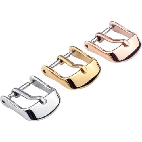 12MM 14MM 16MM 18MM 20MM Stainless Steel Watch Buckle Strap Buckle Pin Clasp Watch Band Clasp Accessories Watchbands silvery