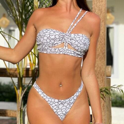 Home&Nest Women Sexy Tow-Piece Swimsuit Flowers Print Bandage Bikini Beach Swimwear Bathing Suit Beachwear Swimsuit Bathing