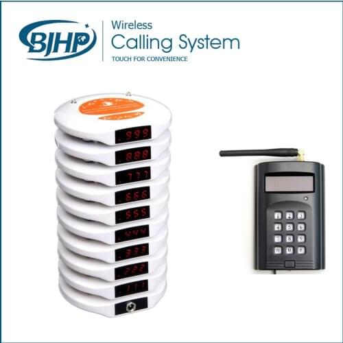 1 Keypad +15 Coaster Pagers + 2 Charger Base)Wireless Restaurant Pager Buzzer