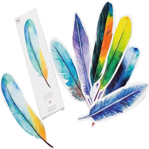 10pack/lot Flying Bird Bookmark Colorful feathers Message Card Book Holder DIY school supplie papelaria kids gifts