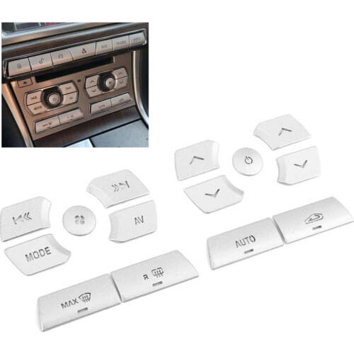 14Pcs Car Air Conditioning Wind Adjust Button Air Volume Switch Replace Trim Cover Sticker Fit for Jaguar XF 2012 2013 2014 2015