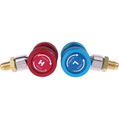 2Pcs R134A H / L Adapters Quick Coupling Air Conditioner Coolant Adjustable New
