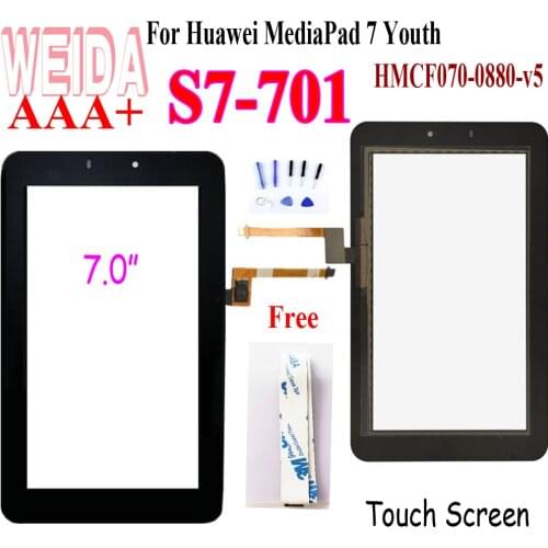 7inch For Huawei MediaPad 7 Youth S7-701 Touch Screen For Huawei S7-701U S7-701W HMCF070-0880-V5 Touch Screen panel Replacement