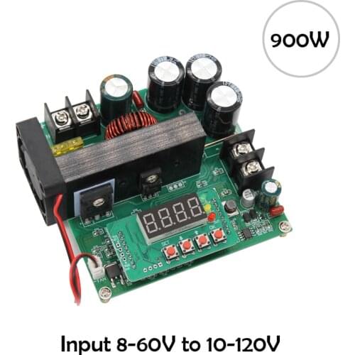 900W Digital Controlled DC Constant Current Power Supply Adjustable Boost Module Voltage Ammeter 120V15A Charger