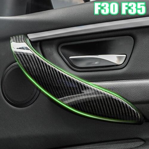 Car Interior Door Handle Cover Trim For BMW 3 Series F30 F31 F34 2013~2018 Carbon Fiber ABS Trim Handle Sticker Auto Accessories