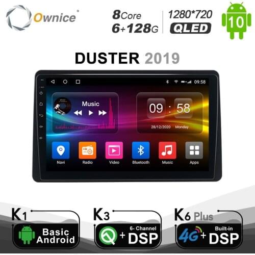 Carplay 6G+128G Android 10 Car Multimedia Player For Renault DUSTER 2019 1280*720 IPS Touch Screen Head Unit 4G LTE SPDIF Radio