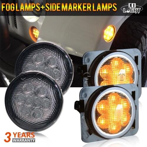 CO LIGHT 4PCS/Lot LEDs Light Amber Front Fender LED Side Light Parking Turn Lamp For 4X4 Off Road 12V 24V