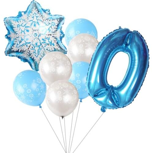 Disney Frozen Aisha Theme Birthday Party Balloon Set 12-inch Snowflake Latex Balloon Christmas Scene Decoration birthday Gifts