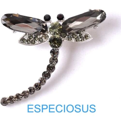 Fash Jewelry Black Color Rhinestone Dragon Black Laquer Plated Crystal Brooch Lady Gifts Ornaments Breast pin Accessory Garments