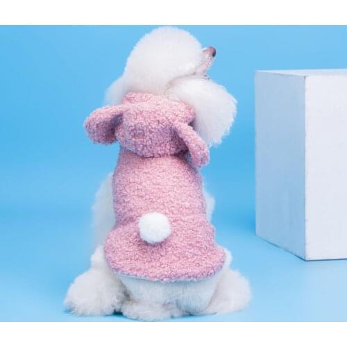 Fleece Dog Clothes Bear Ear Winter Thick Warm Pet Coat Jacket Soft Ropa Perro French Bulldog Clothing for Dogs Pets Clothing