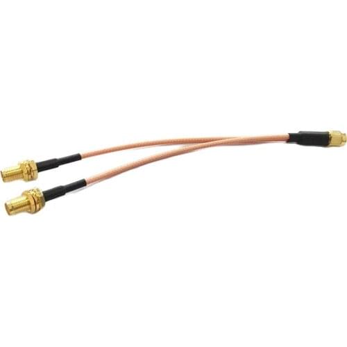 RP SMA Male to 2X SMA Female Jack Nut Y type Splitter Combiner Pigtail Cable RG316 15CM/30CM/50CM for Wifi Router