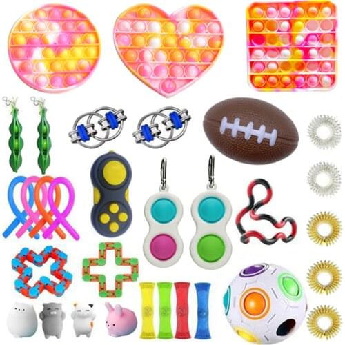 Hot Pop It Push Bubble Fidget Toys Adult Stress Relief Toy Antistress PopIt Soft Squishy Anti Stress Gift Anti Stress Box Poppit