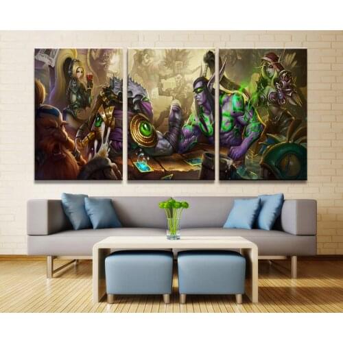 Home Decor Modular Canvas Picture 3 Piece WOW Warcraft DOTA 2 Classic Game Painting Poster Wall For Home Canvas Wholesale