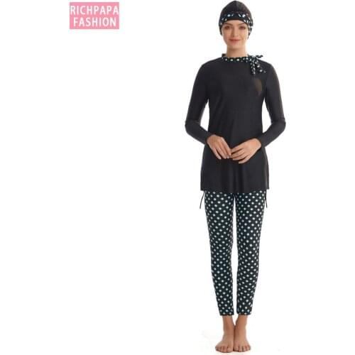 Muslim Swimsuit Plus Size Islamic Swimwear Surf Wear Sport Burkinis Full Cover Modest Islamic Swimming Suits