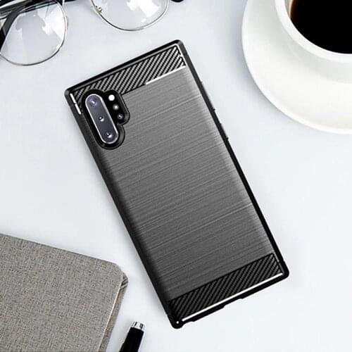 Soft case For Samsung Galaxy Note 10 9 8 7 Carbon Fiber Brushed cover For Samsung Galaxy Note 10 Plus 5G Shockproof cases Fundas