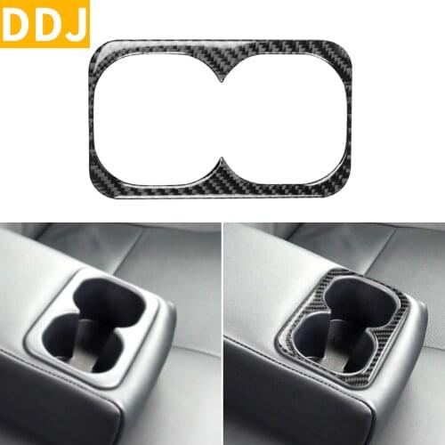 For Mitsubishi Lancer GTS ES DE 2008-2015 Carbon Fiber Rear Center Armrest Cupholder Sticker Cover Interior Trim Car Accessories