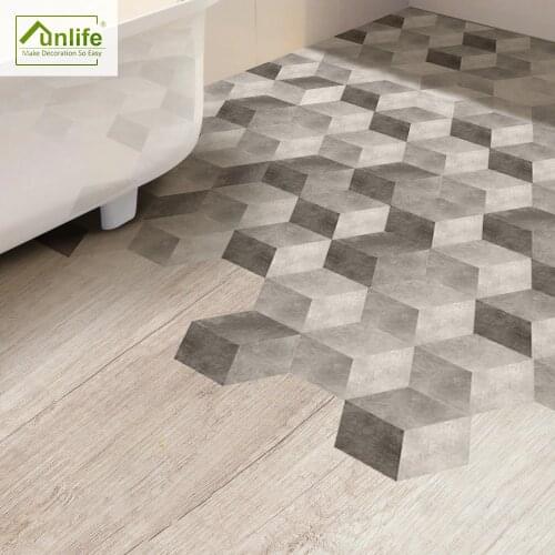 Funlife Floor Stickers Black and White Gray DIY Anti-Slip Self-adhesive Waterproof Wall Art for Hotel Bathroom Kitchen DB074