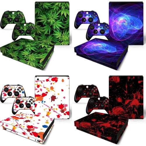 New picture For X BOX ONEX console sticker and 2 controllers sticker for X BOX ONE X vinyl sticker for x box one X skin sticker