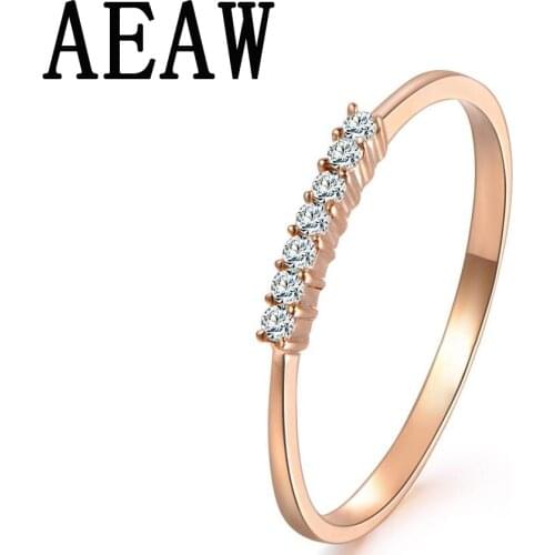 14K Rose Gold Round Natural Diamond Engagement Ring Band Wedding for Women