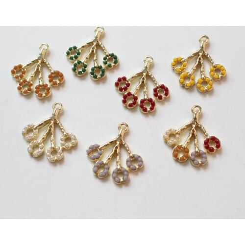 Wholesale 30pcs/lot color beads decoration cartoon tree shape alloy floating locket charms diy jewelry earring accessory