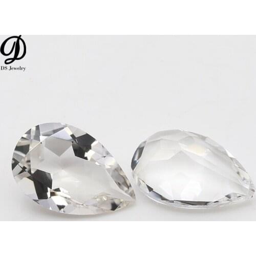 Clear White Natural Gemstone Pear Cut Natural Crystal For Ladies Jewellery