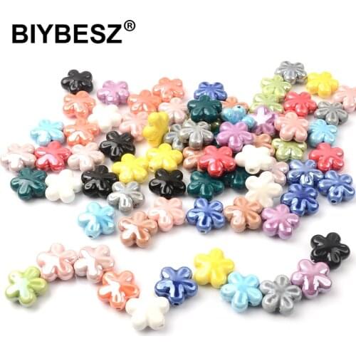 Five petal flo Shape Ceramic Beads for Jewelry Making 18mm for DIY Bracelets Necklace Jewelry Making Handmade Crafts