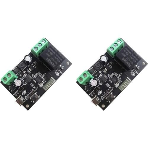 2Pcs WiFi Relay Tuya 12V Smart Switch Module Single-Way Inching Self-Locking Smart Life APP Remote Control Timer