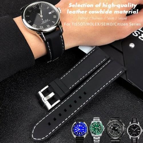 Rubber Silicone Watch Band Fit for Seiko SKX Omega Tissot Breitling Hamilton Soft Sport Strap 18mm 19mm 20mm 21mm 22mm 23mm 24mm