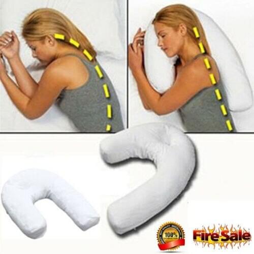 U Shaped Pillow Side Sleeper Pillows Neck & Back Pillow Hold Neck Spine Protection Cotton Pillow Cushion