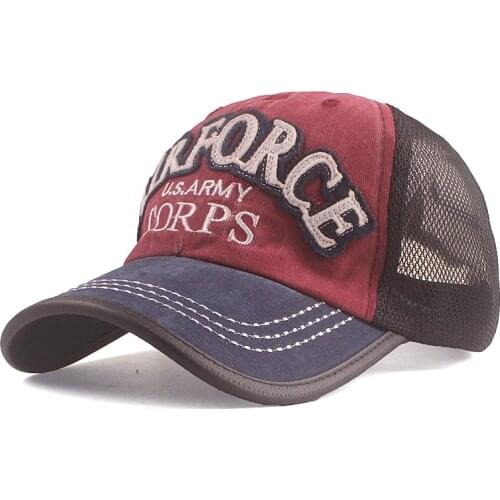 Xthree Summer Baseball Caps For Men Mesh Cap Letter Air Force Cap Casual Casquette Snapback Hat Bone Unisex