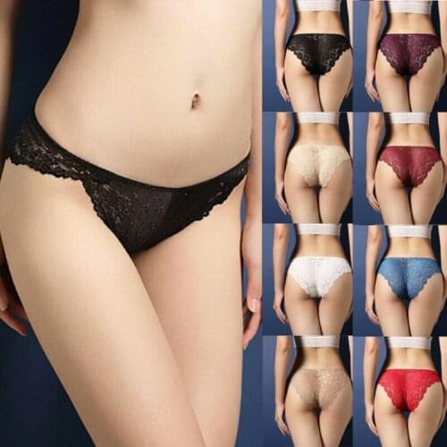 Womens Lace Thong Panties Briefs Lingerie Sexy G-String Knickers Underwear Fashion Sexy Soft Breathable Lady Underwear Briefs