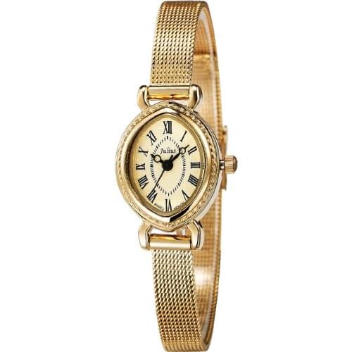 Top Julius Lady Woman Wrist Watch Elegant Retro Fashion Hours Dress Bracelet Chain School OL Girl Birthday Gift JA-568